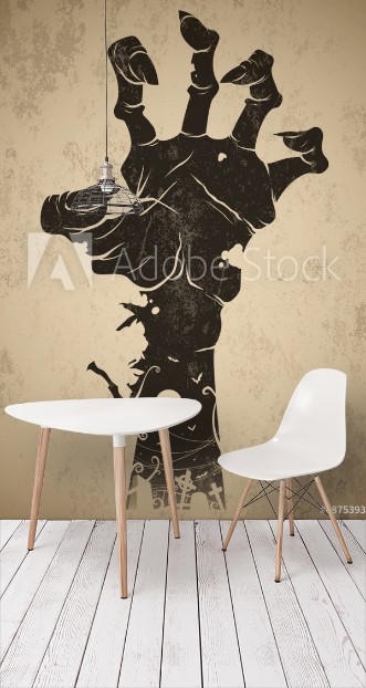 Picture of Vintage halloween icon - zombie hand